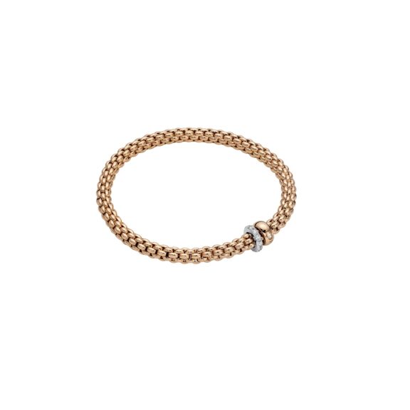 Flexibles Armband von Fope aus 18 Karat Rosé- und Weißgold mit Brillanten