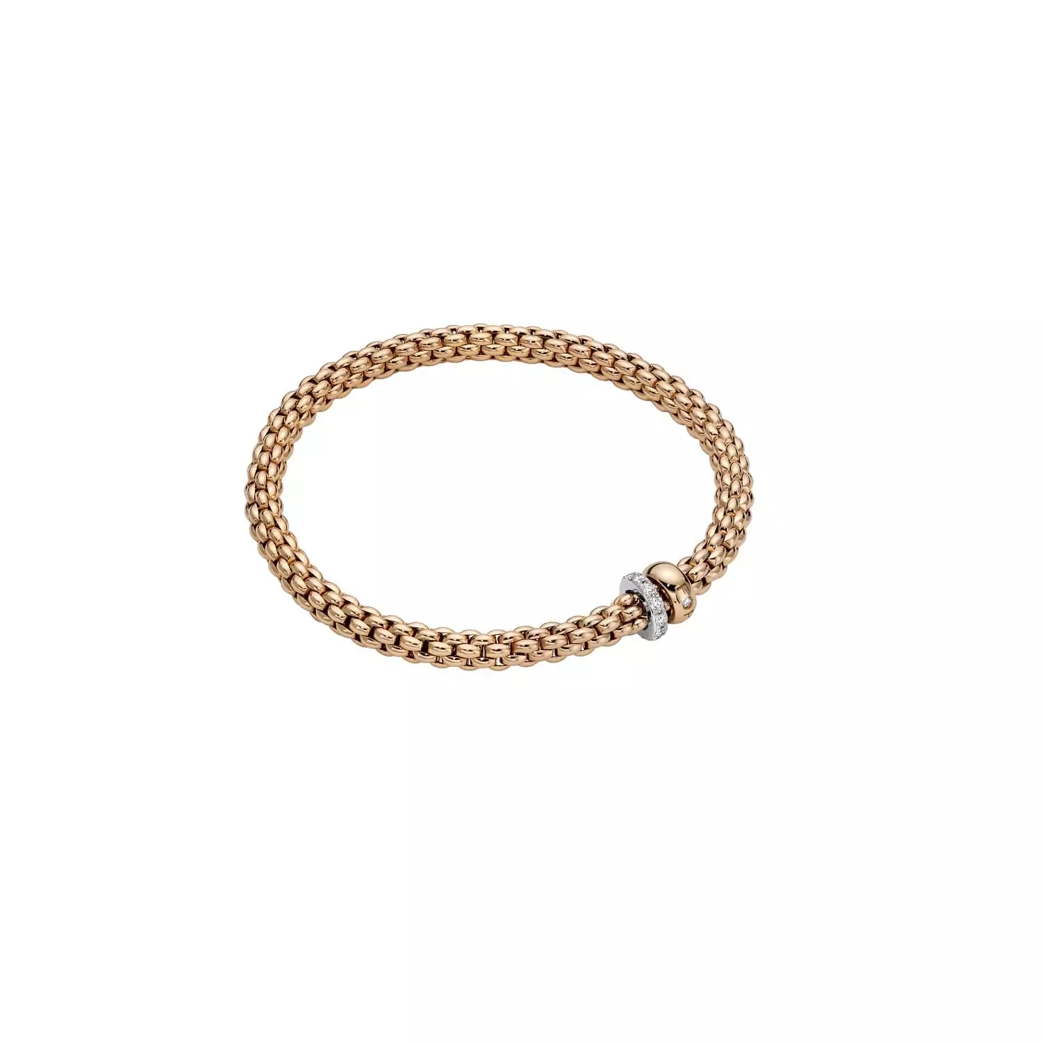 Flexibles Armband von Fope aus 18 Karat Rosé- und Weißgold mit Brillanten