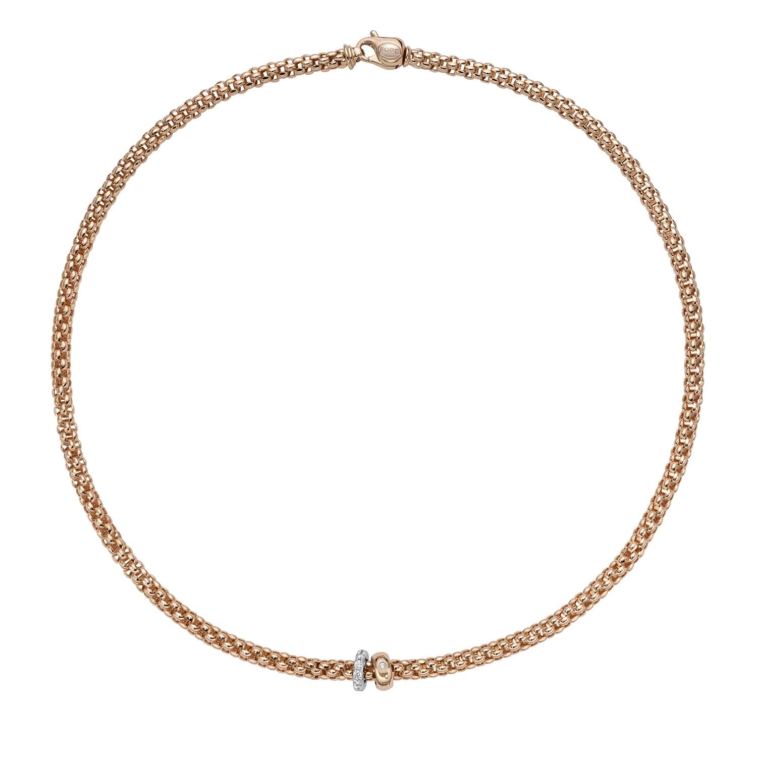 Collier von Fope aus 18 Karat Rosé- und Weißgold mit Brillanten