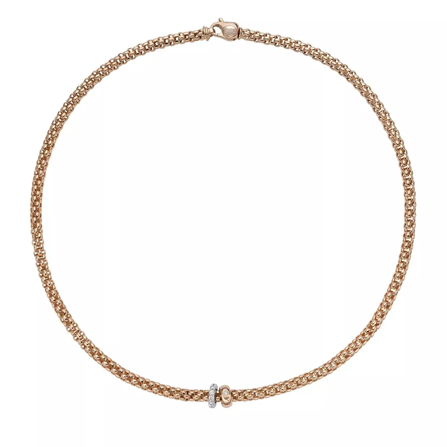 Collier von Fope aus 18 Karat Rosé- und Weißgold mit Brillanten