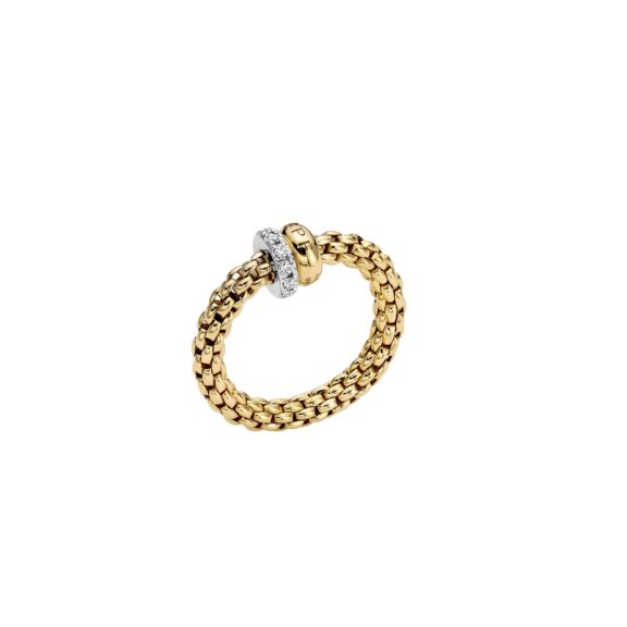 Flexibler Ring von Fope aus 18 Karat Weiß- und Roségold mit Brillanten