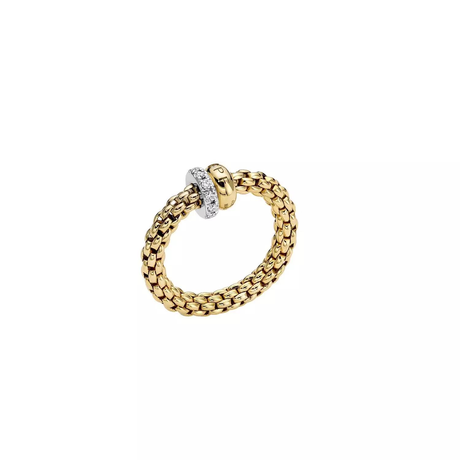 Flexibler Ring von Fope aus 18 Karat Weiß- und Roségold mit Brillanten