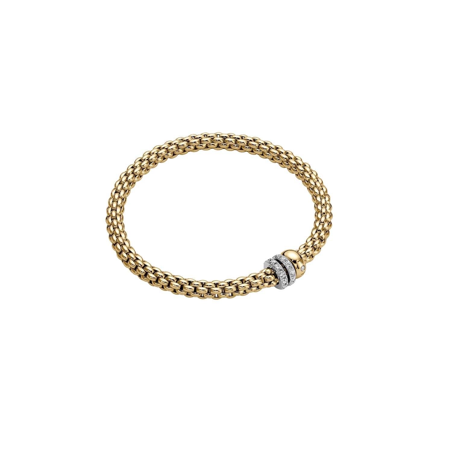 Flexibles Armband von Fope aus 18 Karat Gelb- und Weißgold mit Brillanten