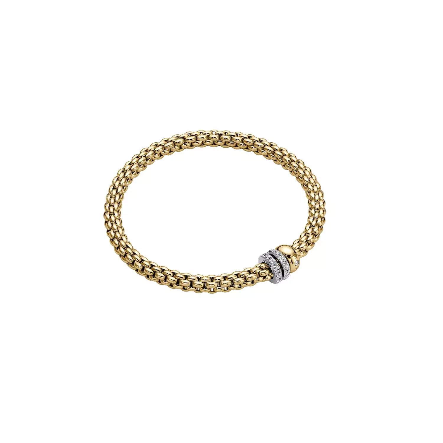 Flexibles Armband von Fope aus 18 Karat Gelb- und Weißgold mit Brillanten