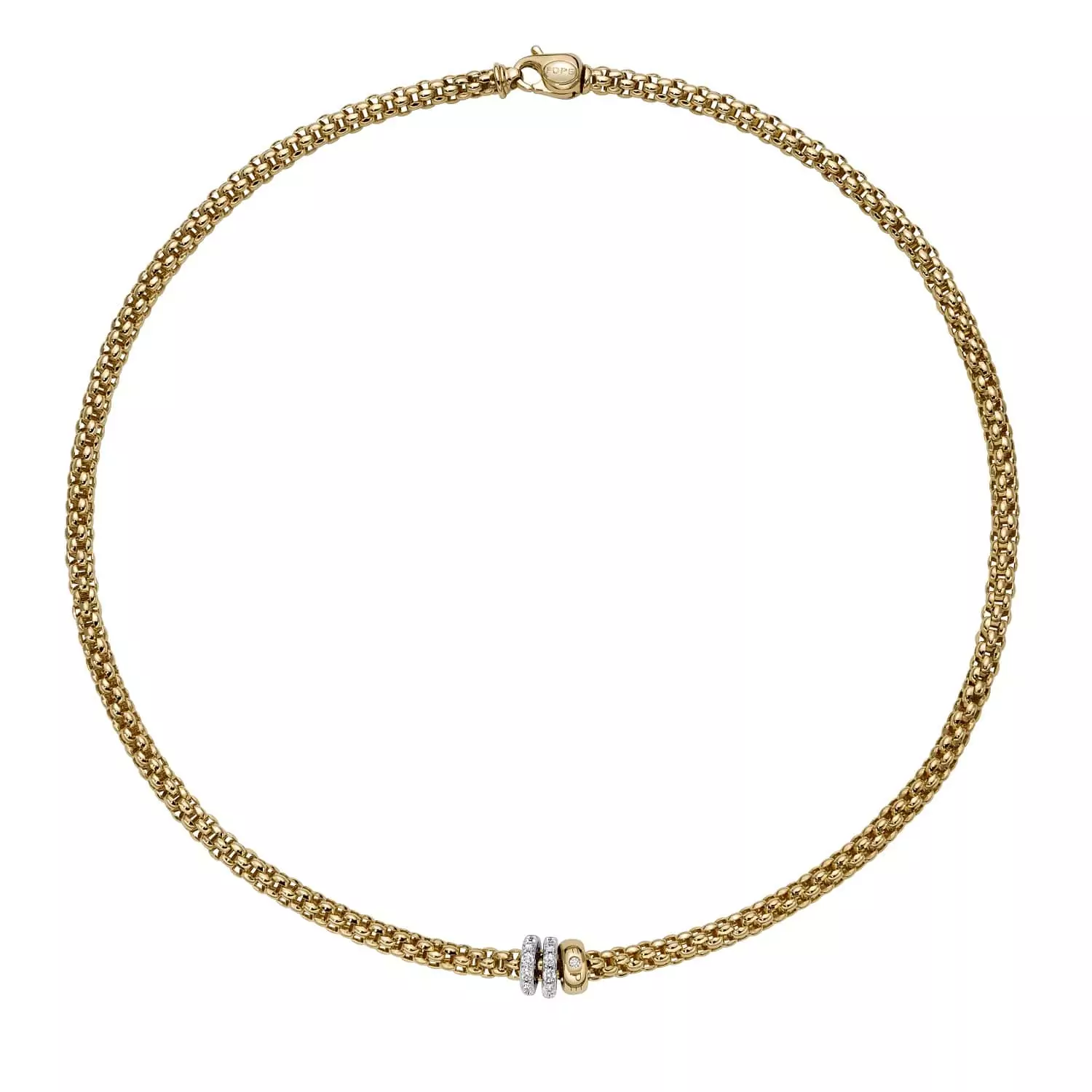Collier von Fope aus 18 Karat Gelb und Weißgold mit Brillanten