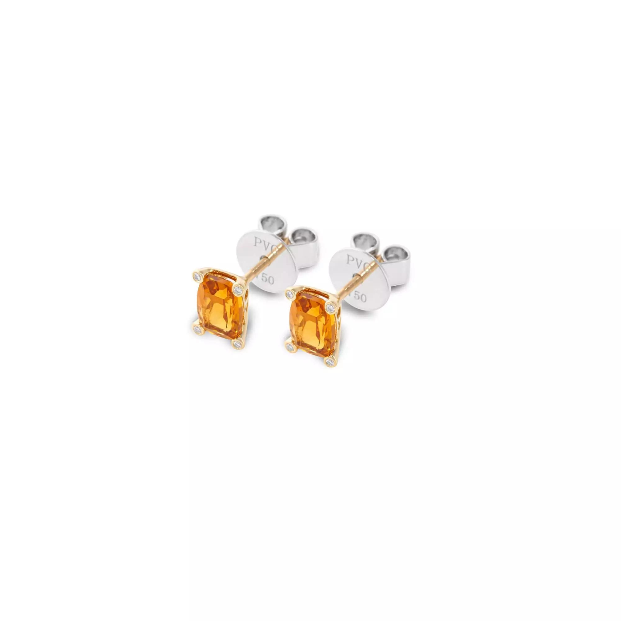 Ohrschmuck aus 18 Karat Gelbgold mit Zitrin und Diamanten