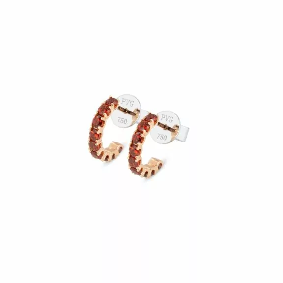 Ponte Vecchio Iris Ohrschmuck aus 18 Karat Roségold mit Granat