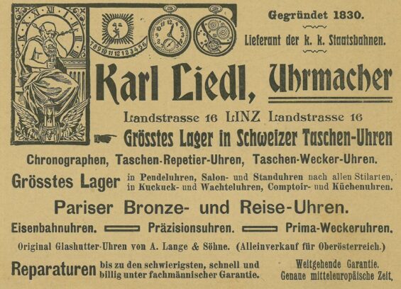 Firmeneintrag Karl Liedl im Linzer Adressbuch