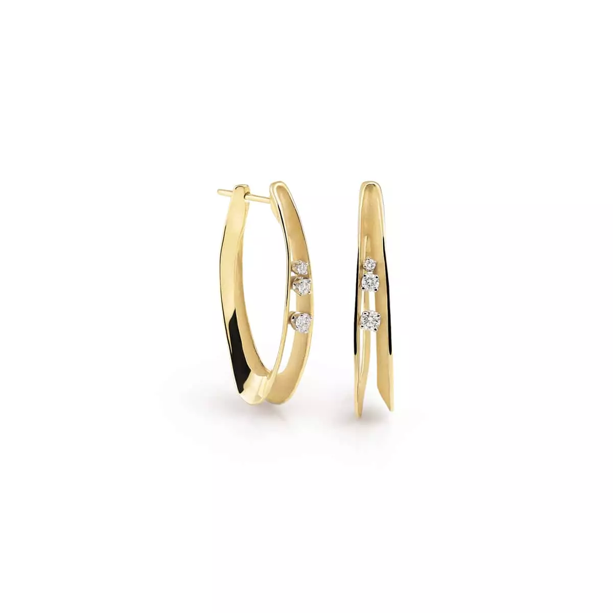 Annamaria Cammilli Dune Ohrschmuck aus 18 Karat Yellow Sunrise Gold mit Brillanten