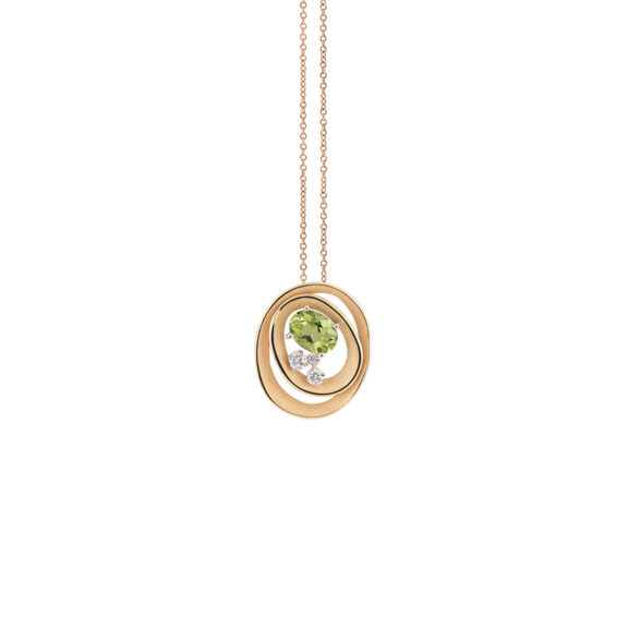 Annamaria Cammilli Dune Collier aus 18 Karat Yellow Sunrise Gold mit Brillanten und Peridot