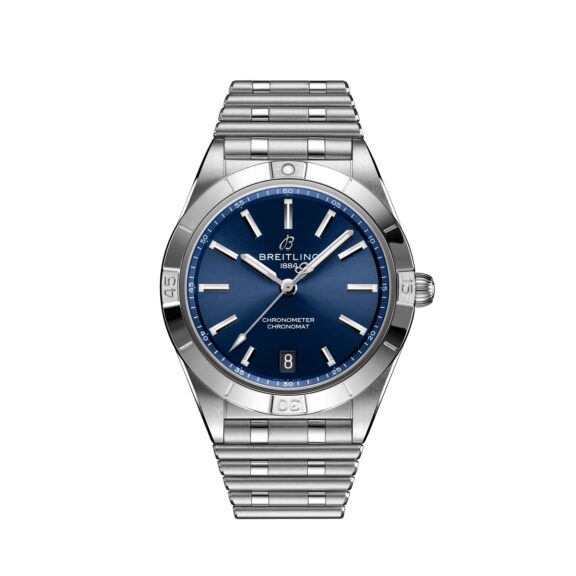 Breitling Chronomat Automatic 36 mit Gehäuse und Band aus Edelstahl mit blauem Zifferblatt