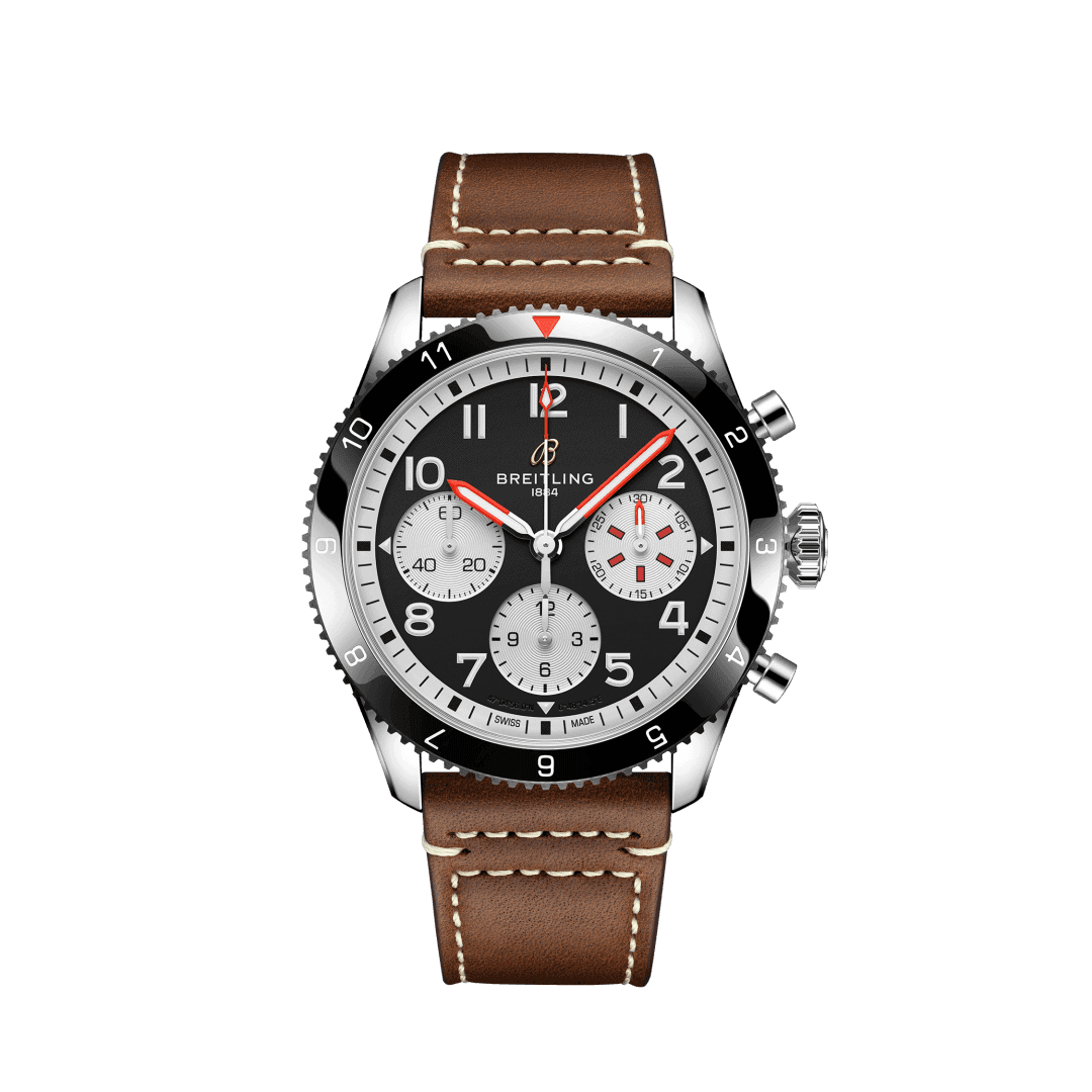 Classic Avi Chronograph 42 Mosquito mit Edelstahlgehäuse und Lederband