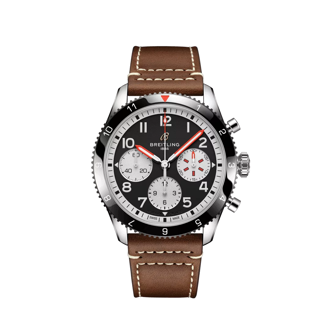Classic Avi Chronograph 42 Mosquito mit Edelstahlgehäuse und Lederband