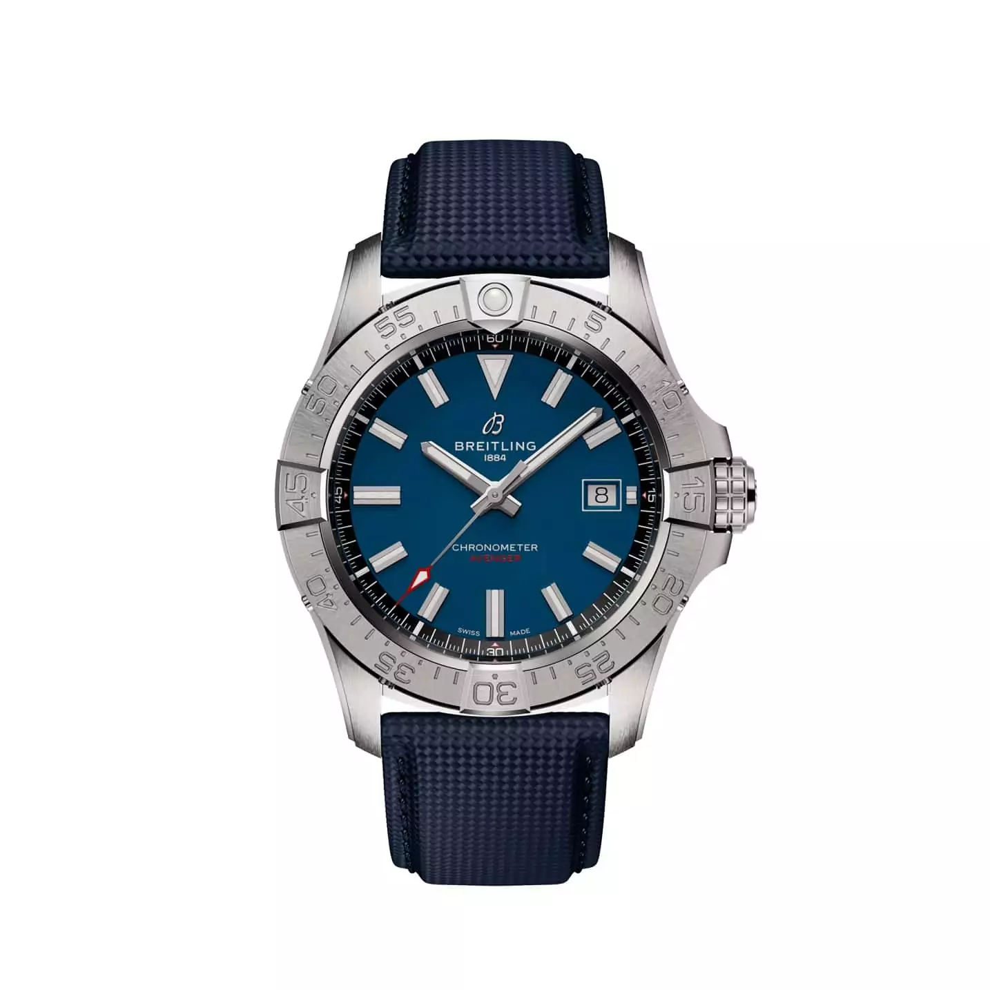 Breitling Avenger Automatic 42 mit Edelstahlgehäuse und Lederband