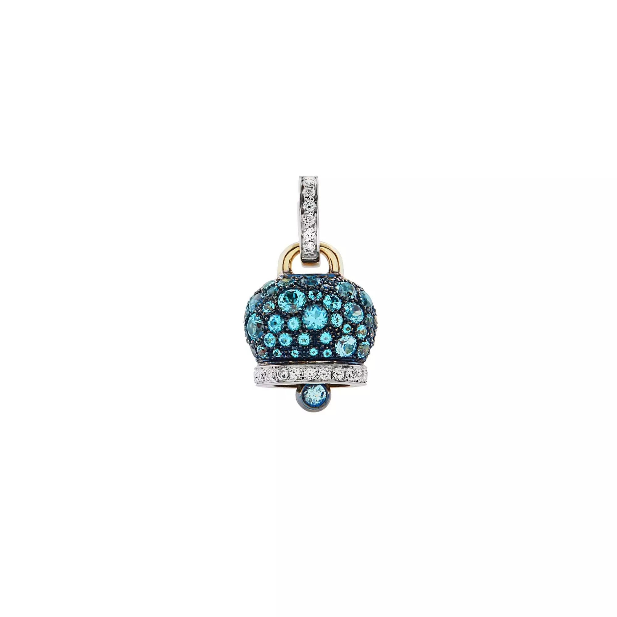 Chantecler Campanelle Anhänger aus Gelb- und Weißgold mit Paraiba und Brillanten