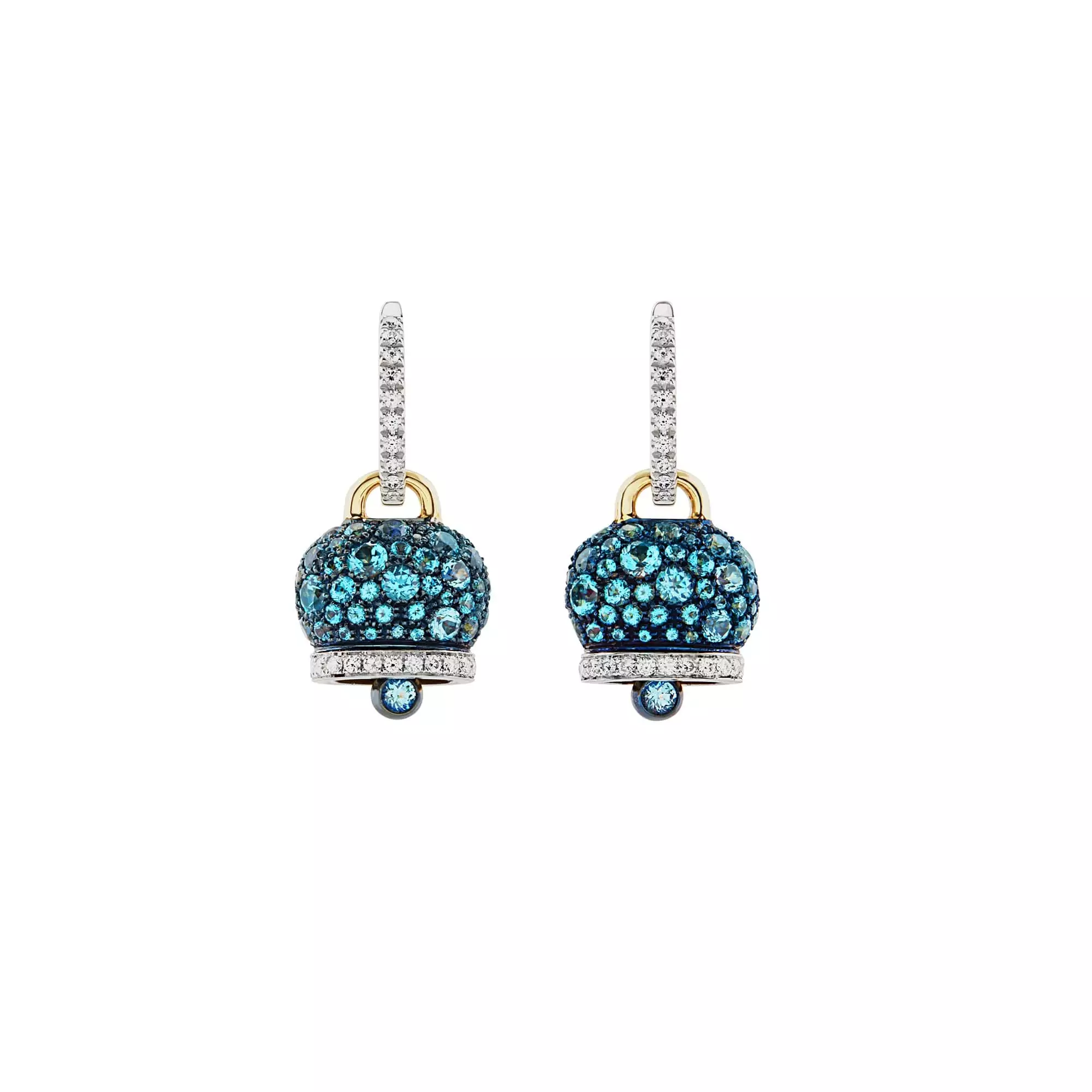Chantecler Campanelle Ohrschmuck aus Gelb- und Weißgold mit Paraiba und Brillanten
