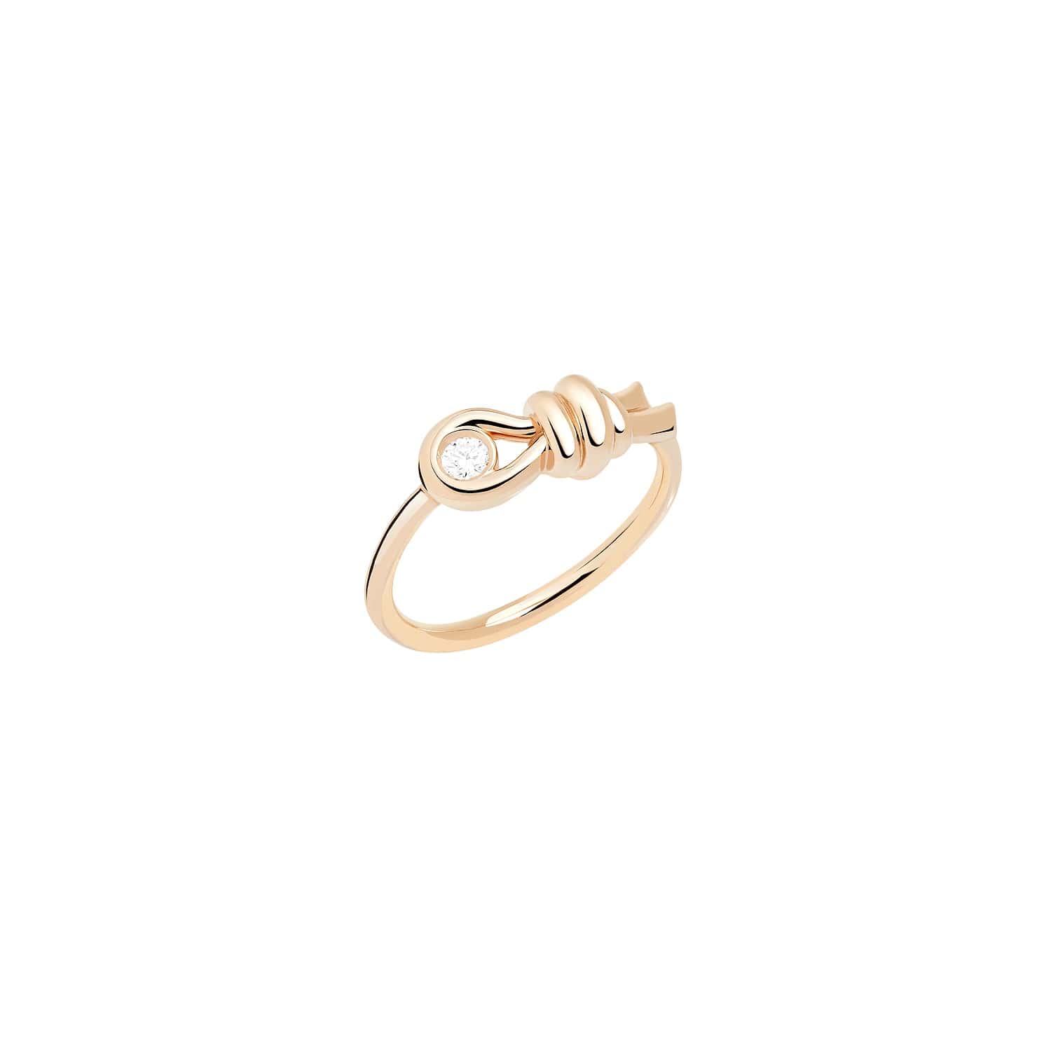 Dodo Ring aus 9 Karat Roségold mit Diamant