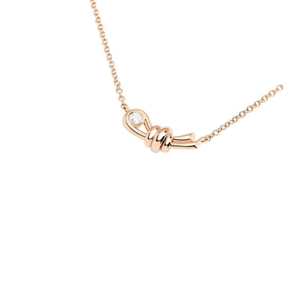 Dodo Collier aus 9 Karat Roségold mit Diamant