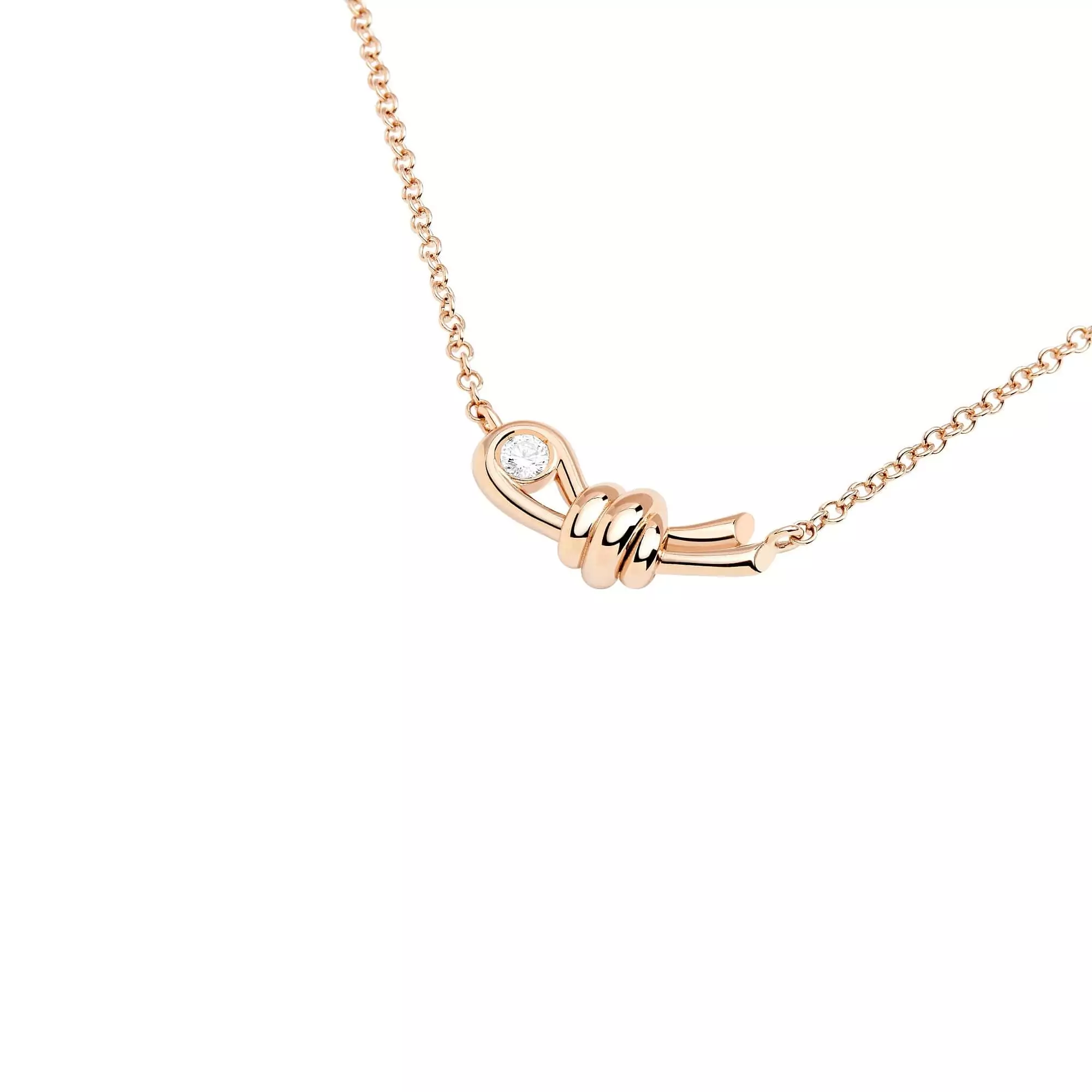 Dodo Collier aus 9 Karat Roségold mit Diamant