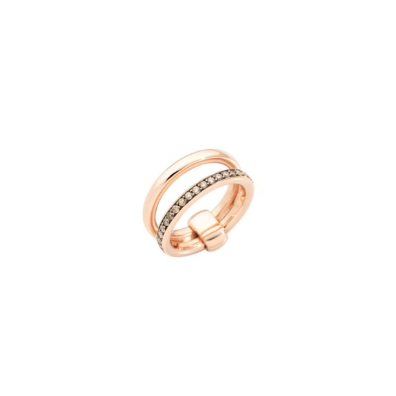 Pomellato Together Ring aus 18 Karat Rosegold mit braunen Diamanten