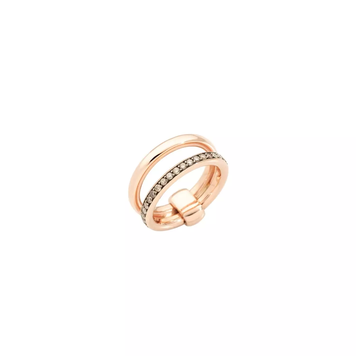 Pomellato Together Ring aus 18 Karat Rosegold mit braunen Diamanten