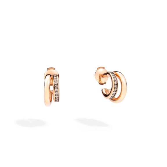 Pomellato Together Ohrschmuck aus 18 Karat Rosegold mit braunen Diamanten