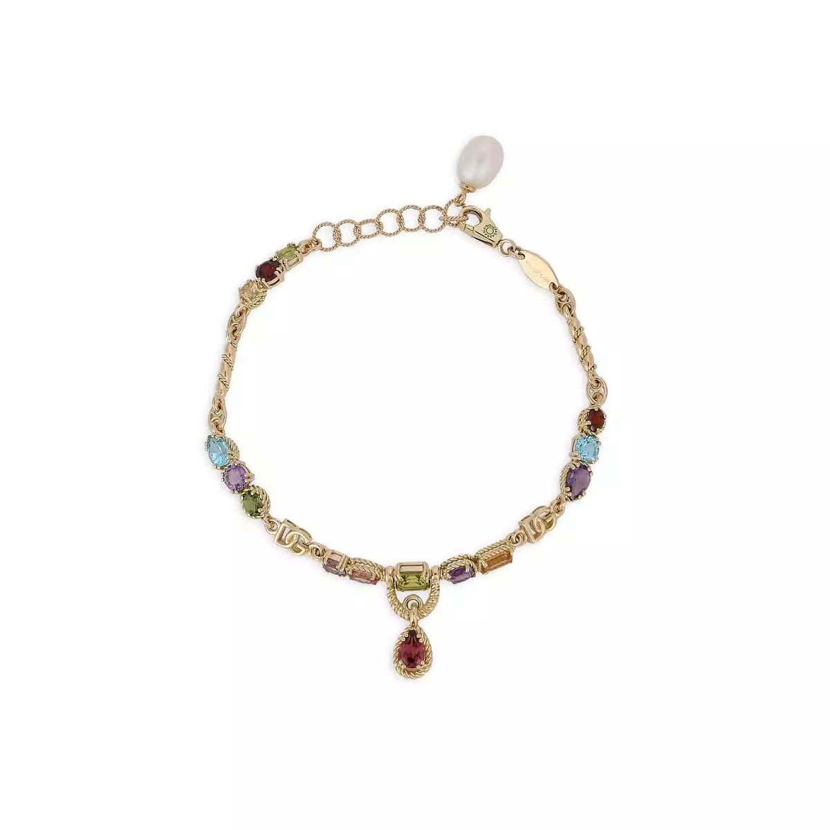 Rainbow Armband aus Gelbgold und verschiedenen Edelsteinen von Dolce & Gabbana