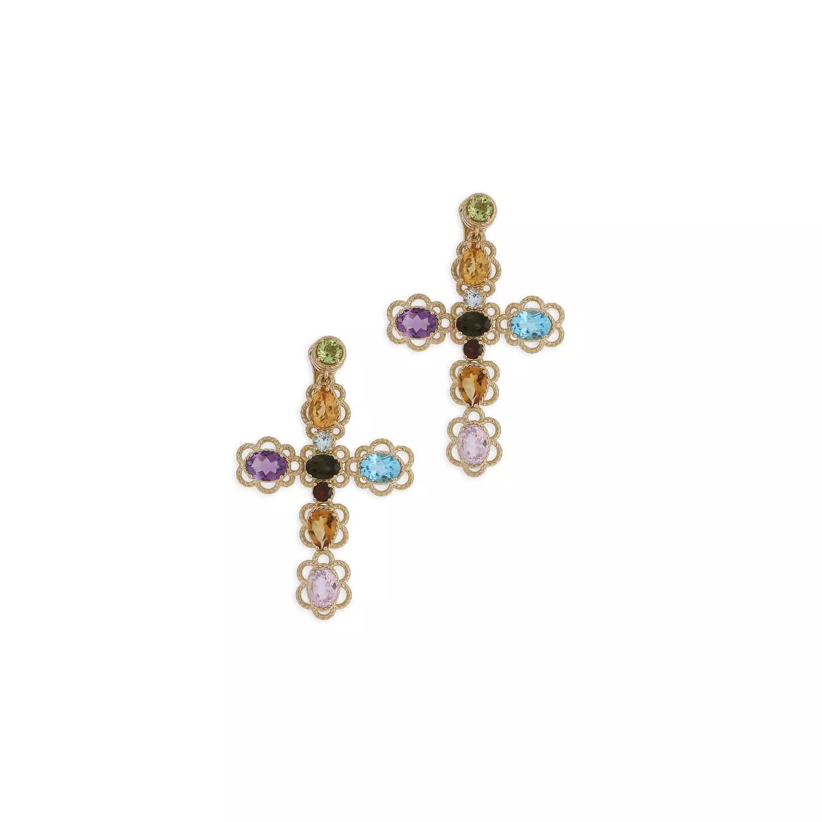 Rainbow Ohrschmuck aus Gelbgold und verschiedenen Edelsteinen von Dolce & Gabbana