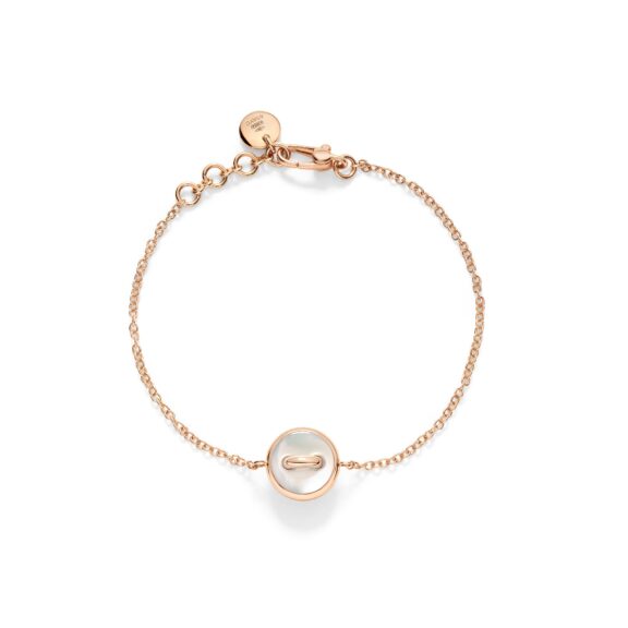 Pomellato Pom Pom Dot Armband aus 18 Karat Roségold mit Diamanten sowie weißem und schwarzen Perlmutt