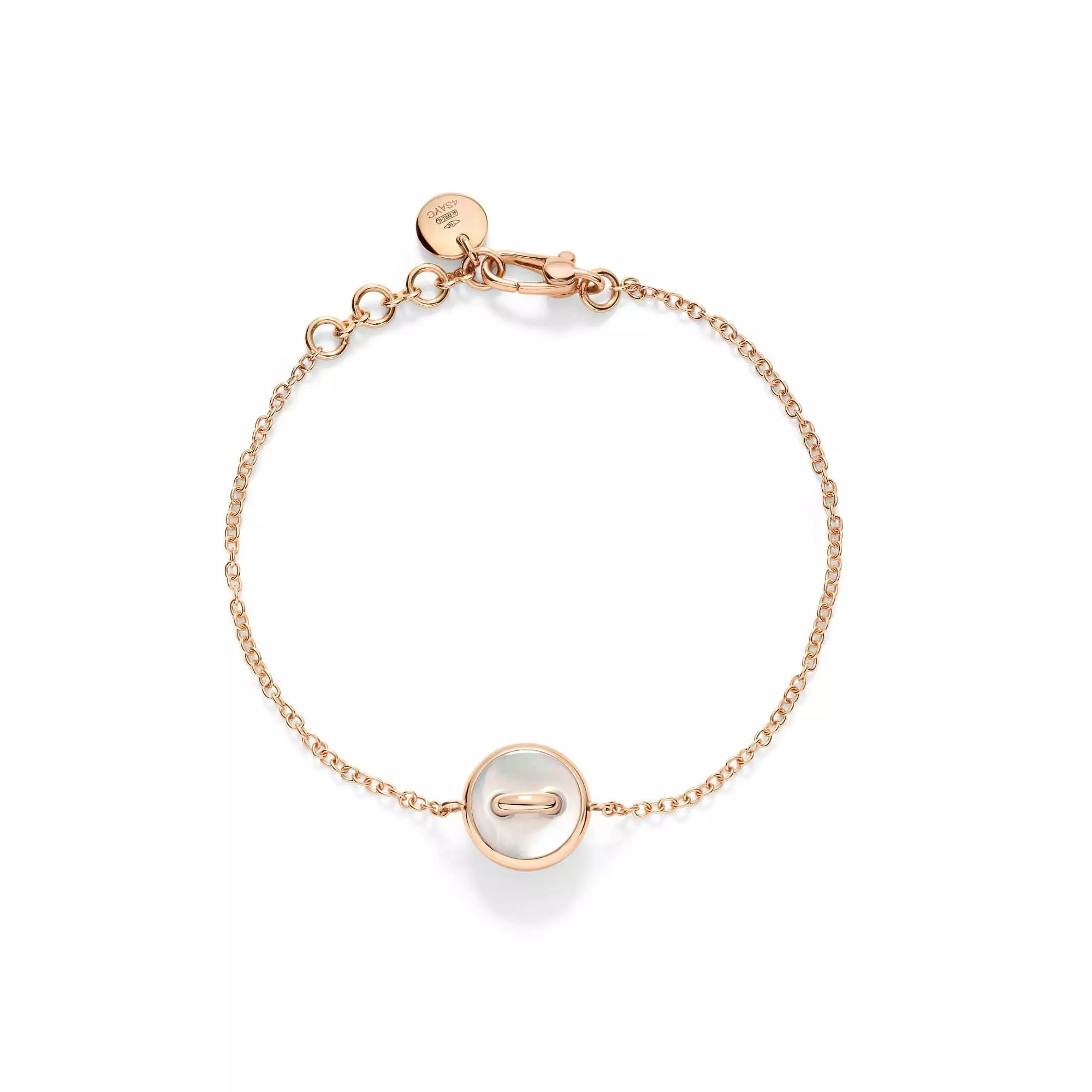 Pomellato Pom Pom Dot Armband aus 18 Karat Roségold mit Diamanten sowie weißem und schwarzen Perlmutt