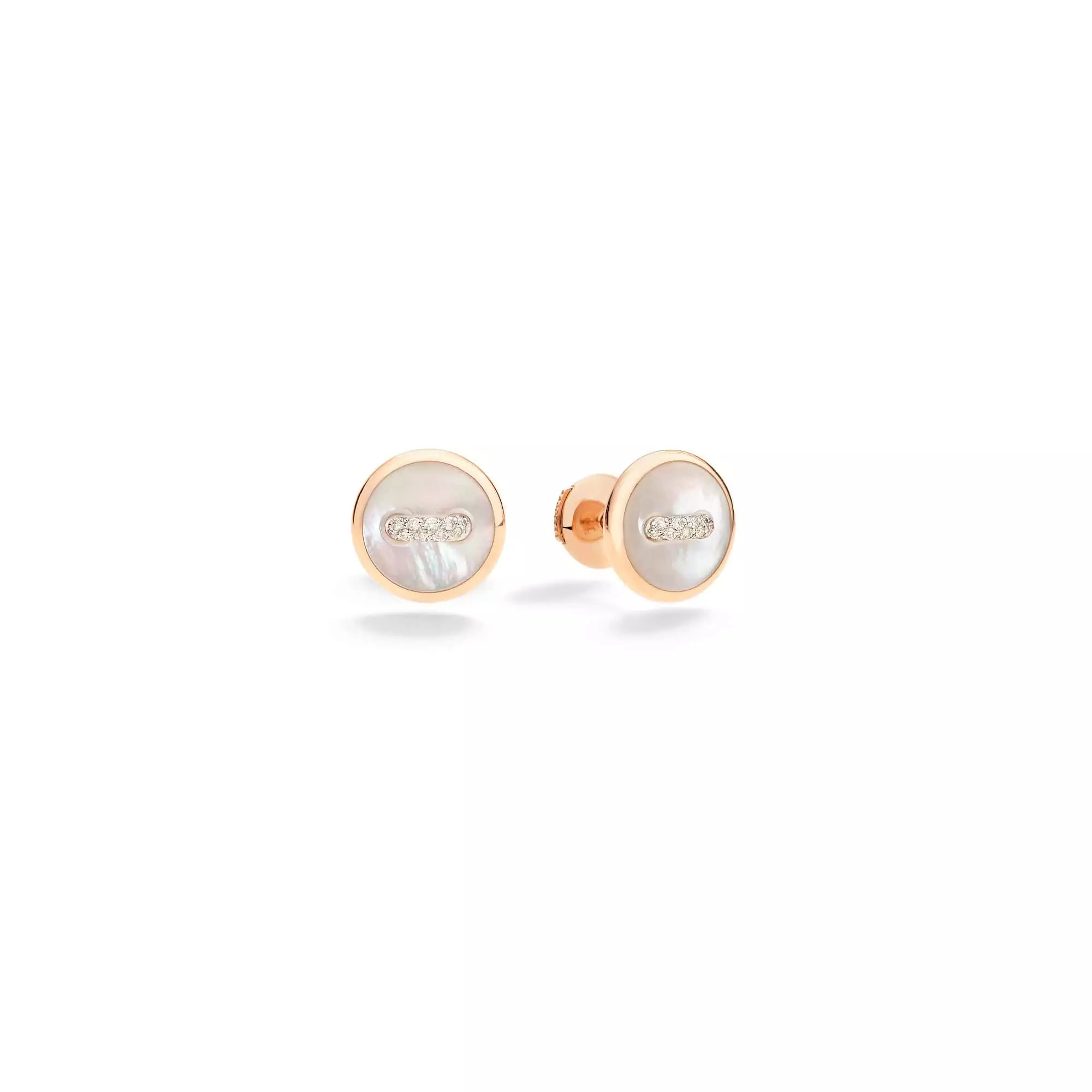Pomellato Pom Pom Dot Ohrschmuck aus 18 Karat Roségold mit Diamanten und Perlmutt