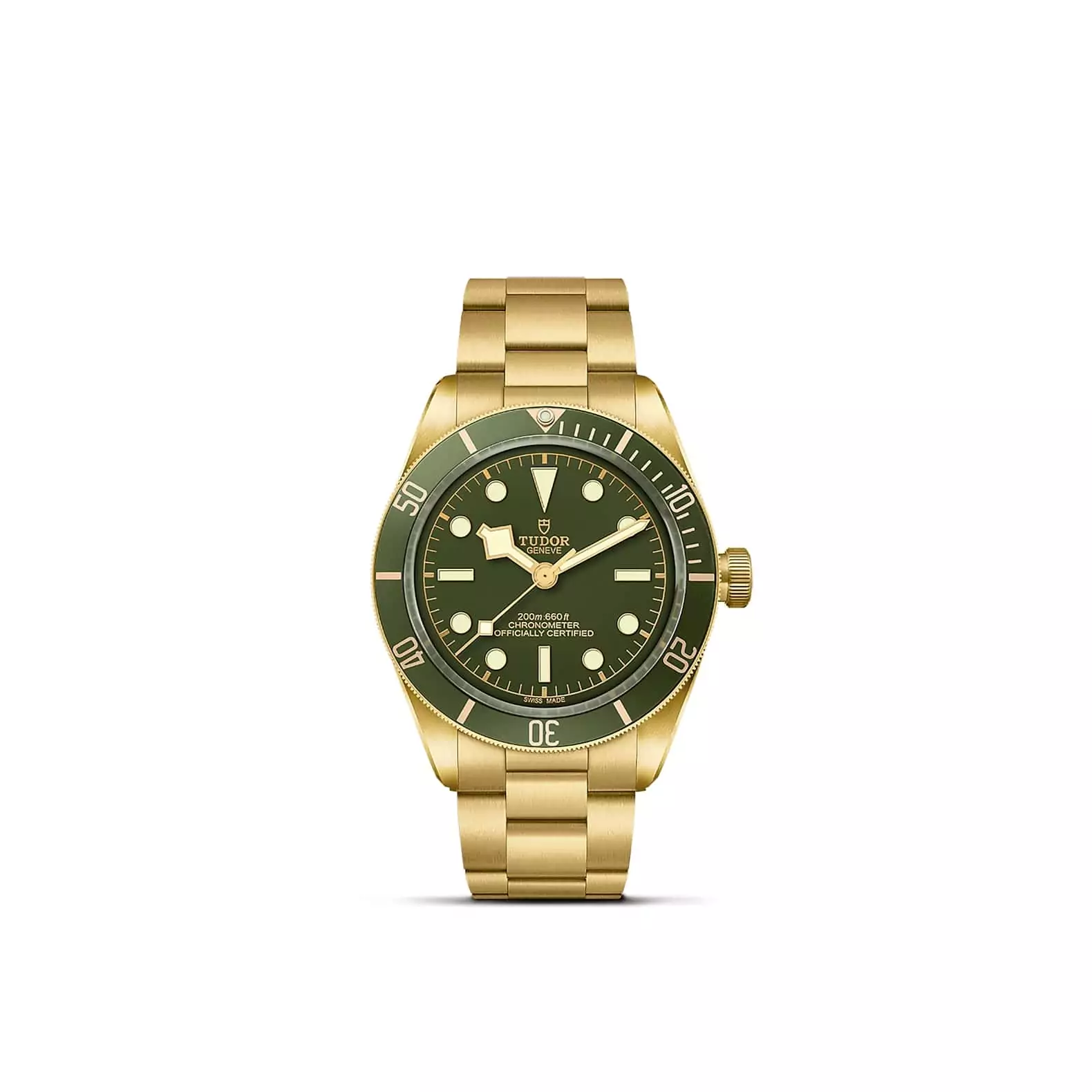 Tudor Black Bay Fifty-Eight 18K mit Gehäuse und Band aus 18 Karat Gelbgold und grünem Zifferblatt