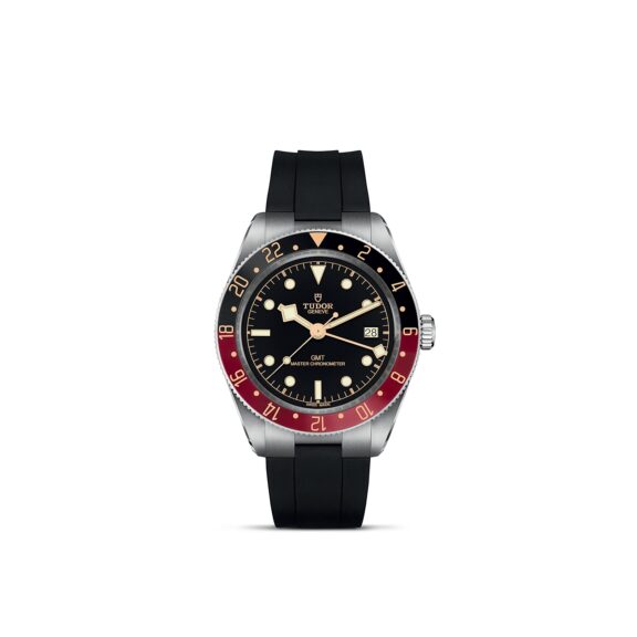 Tudor Black Bay 58 GMT mit Edelstahlgehäuse und Kautschukband und schwarzem Zifferblatt