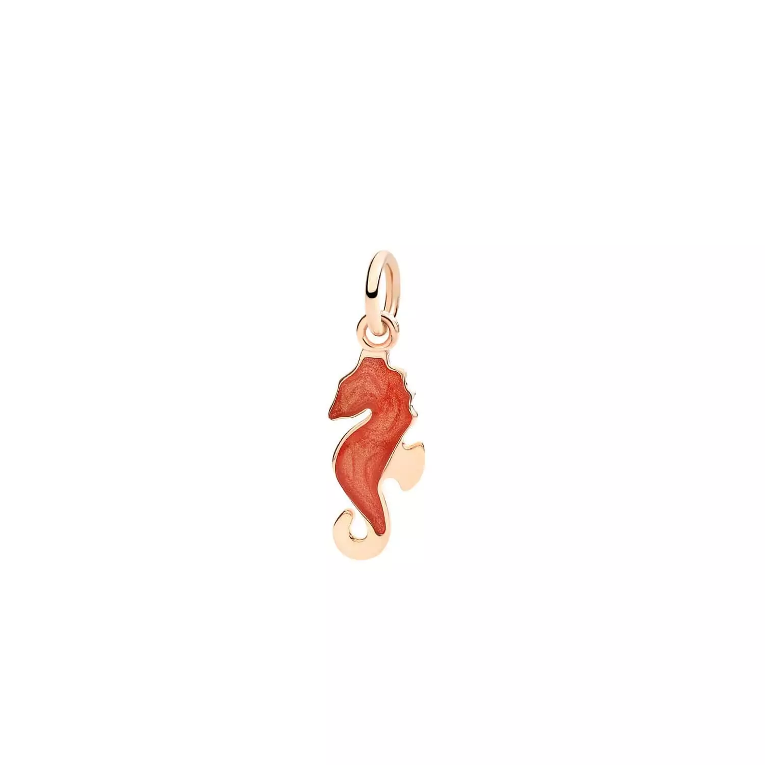 Dodo Anhänger Seepferdchen aus 9 Karat Roségold und Emaille