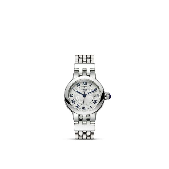 Tudor Clair de Rose mit 26 Millimeter Gehäuse und Band aus Edelstahl und silbernem Zifferblatt