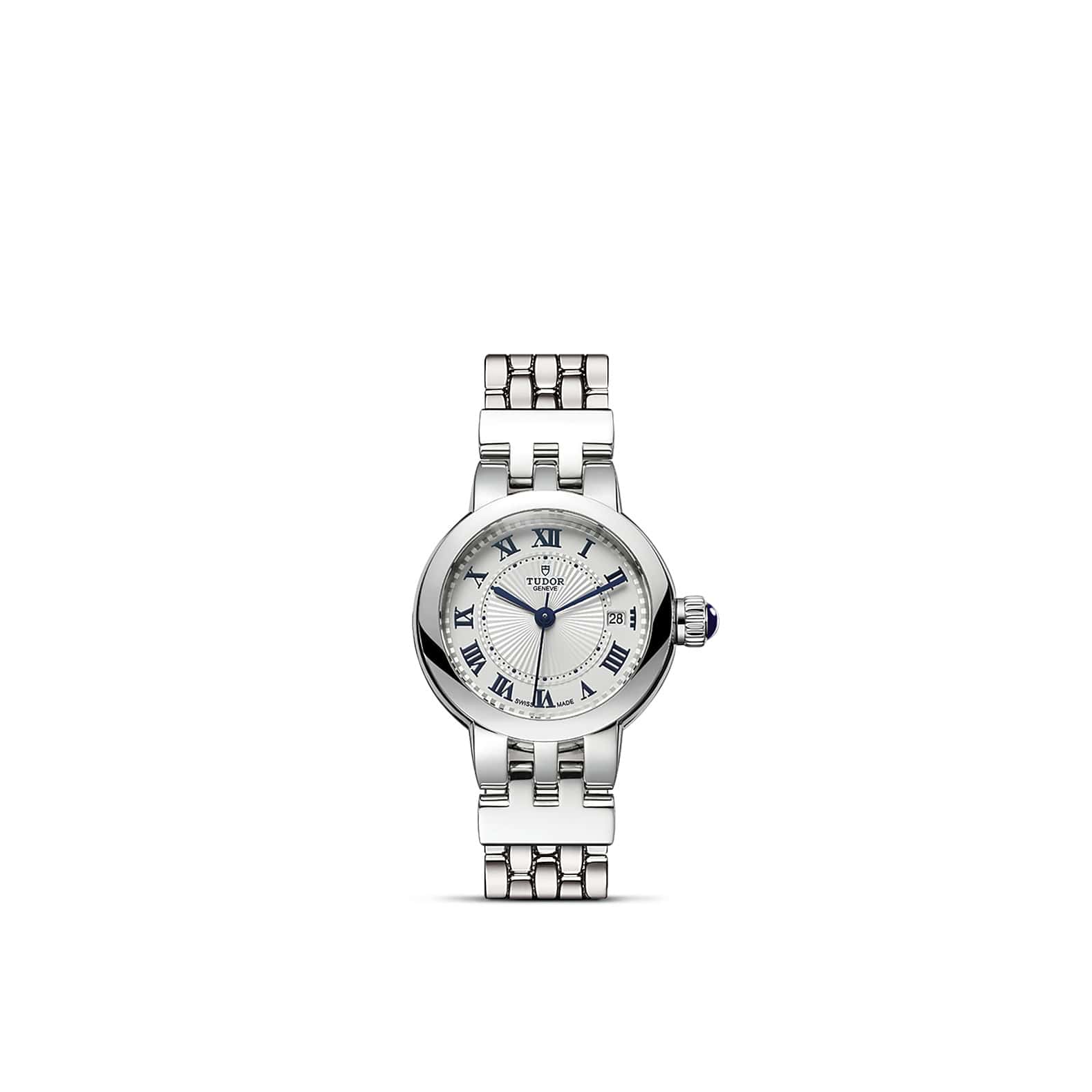 Tudor Clair de Rose mit 26 Millimeter Gehäuse und Band aus Edelstahl und silbernem Zifferblatt