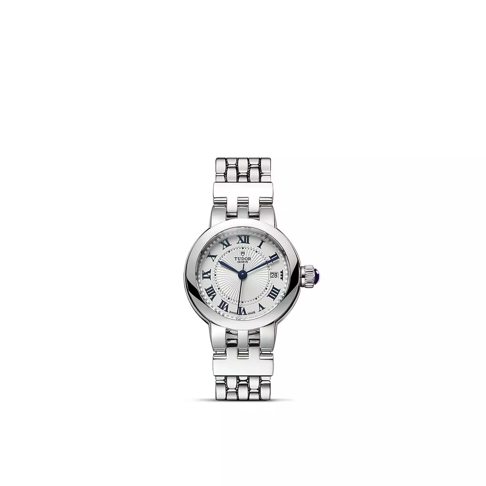 Tudor Clair de Rose mit 26 Millimeter Gehäuse und Band aus Edelstahl und silbernem Zifferblatt