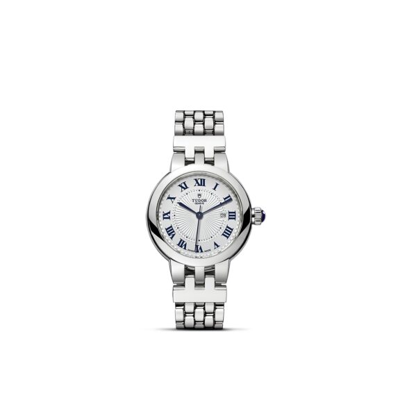 Tudor Clair de Rose mit 30 Millimeter Gehäuse und Band aus Edelstahl und silbernem Zifferblatt