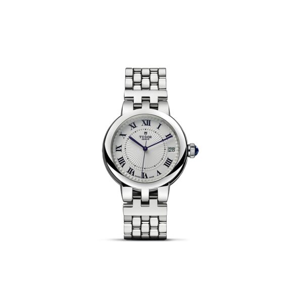 Tudor Clair de Rose mit 34 Millimeter Gehäuse und Band aus Edelstahl und silbernem Zifferblatt