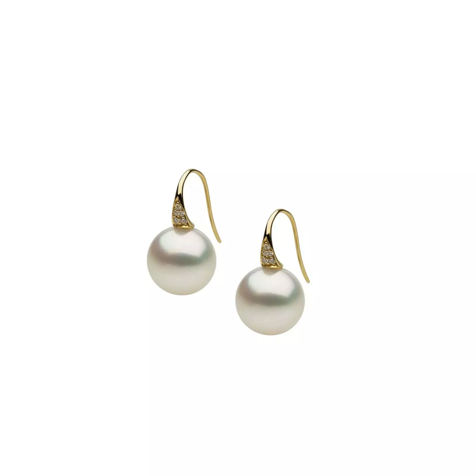 Ohrschmuck aus 18 Karat Gelbgold mit Südseezuchtperlen und Diamanten von Autore