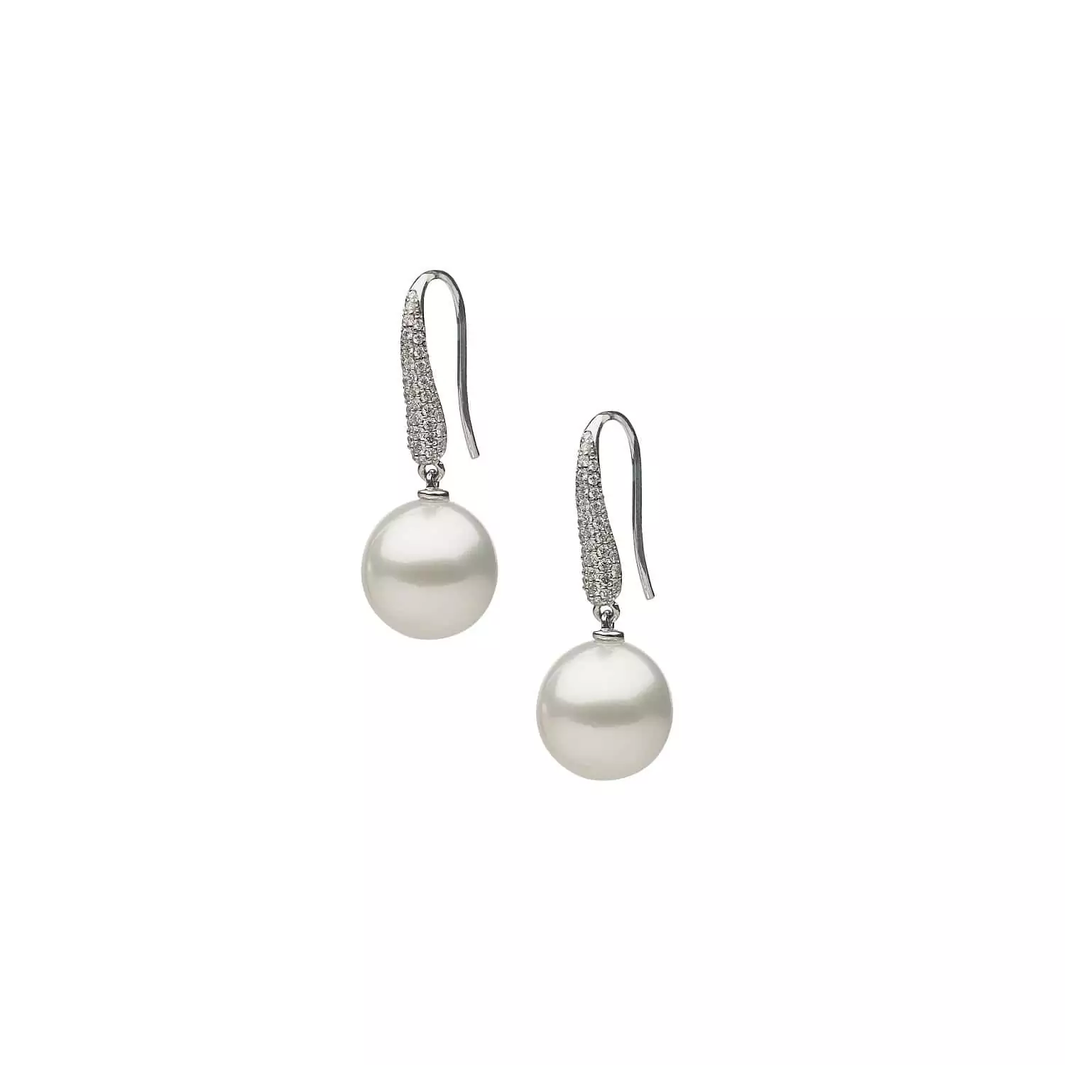 Ohrschmuck aus 18 Karat Weißgold mit Südseezuchtperlen und Diamanten von Autore