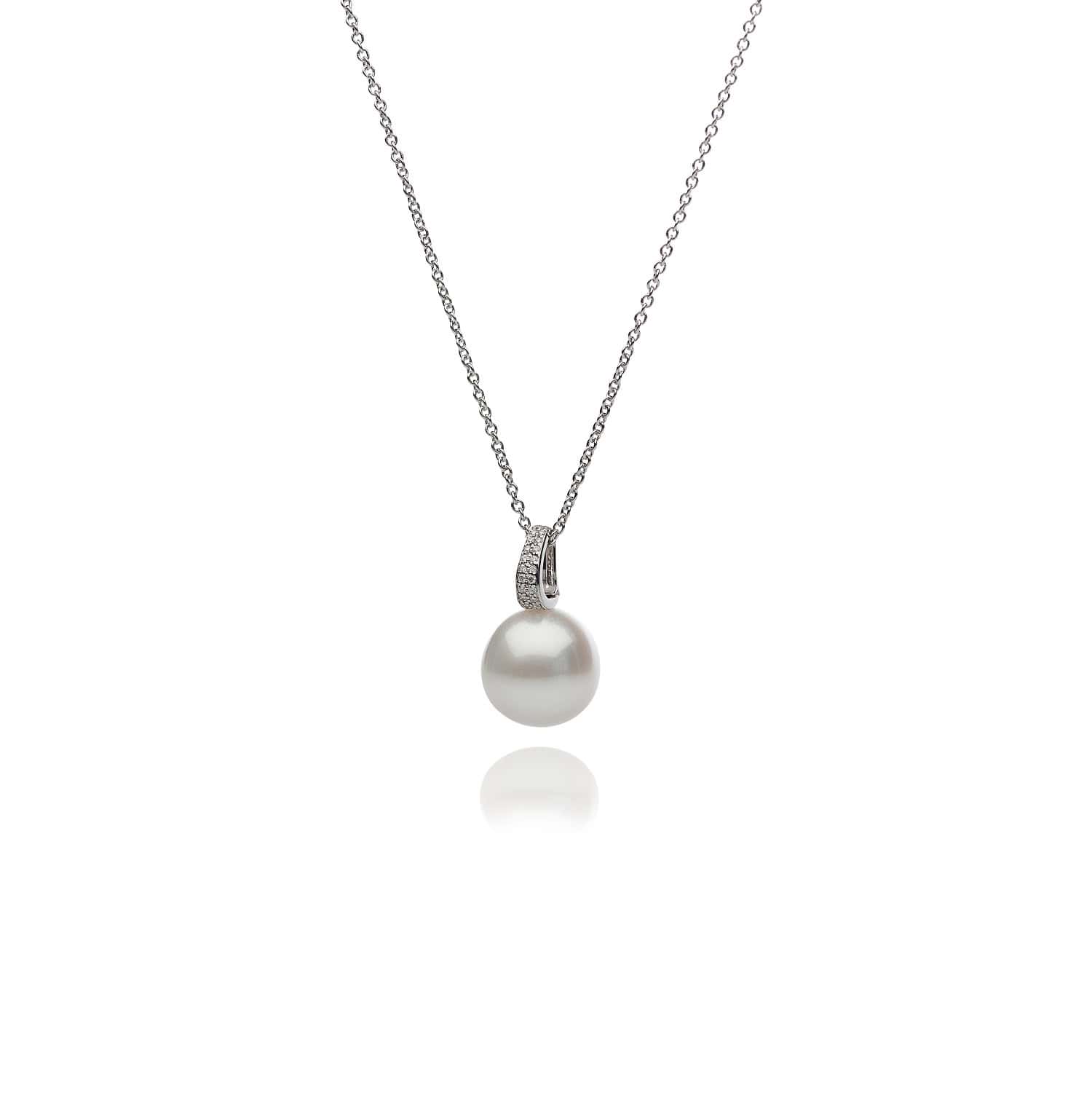 Collier aus 18 Karat Weißgold mit Südseezuchtperle und Diamanten von Autore