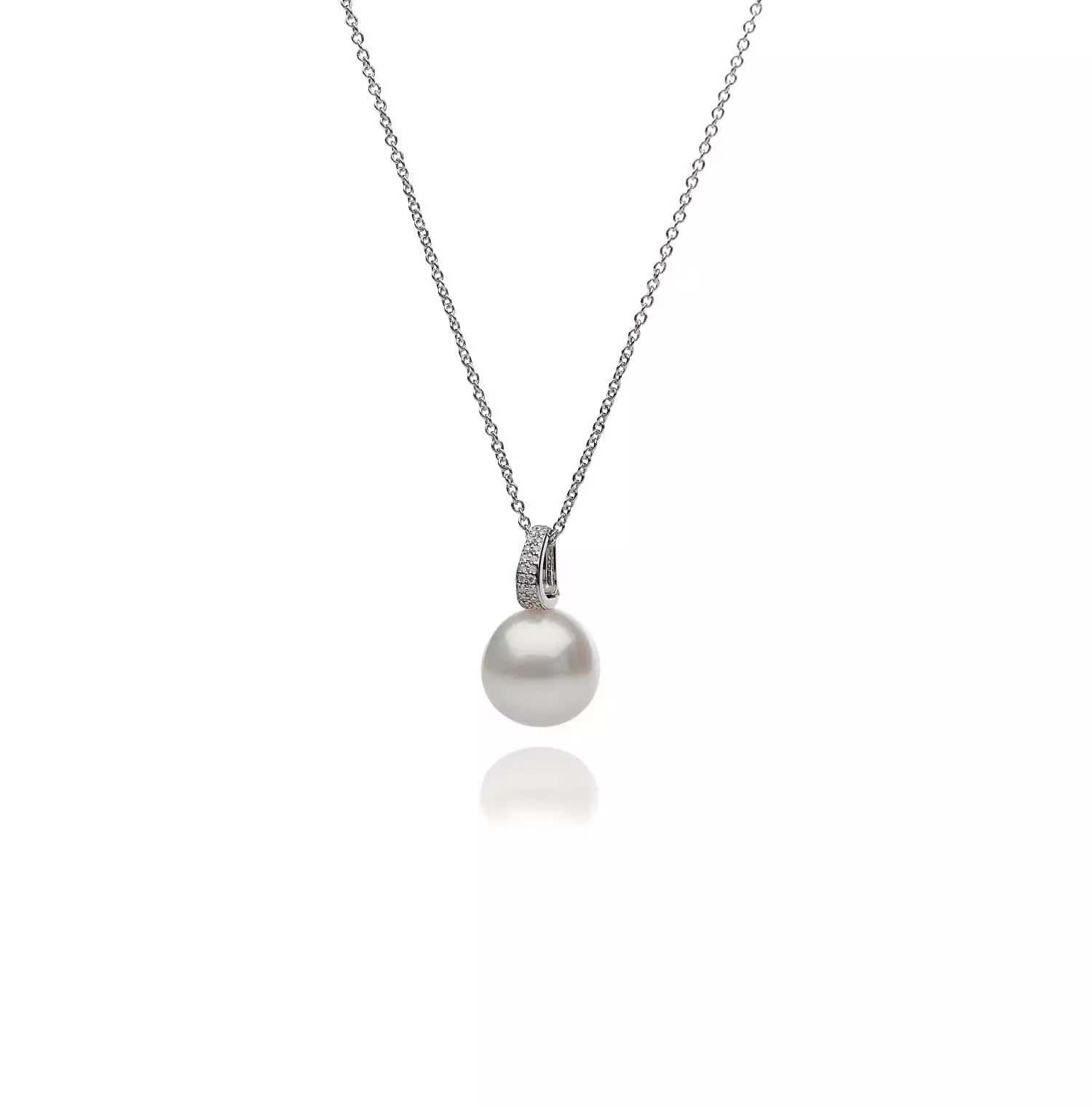 Collier aus 18 Karat Weißgold mit Südseezuchtperle und Diamanten von Autore