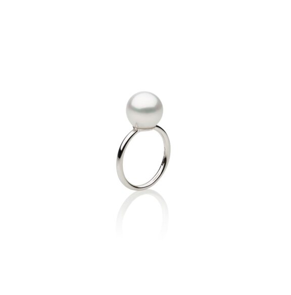 Ring aus 18 Karat Weißgold mit Südseezuchtperle von Autore