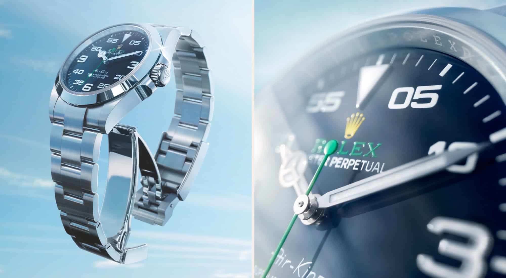 Band und Zifferblatt der Rolex Air-King bei Juwelier S.M.Wild