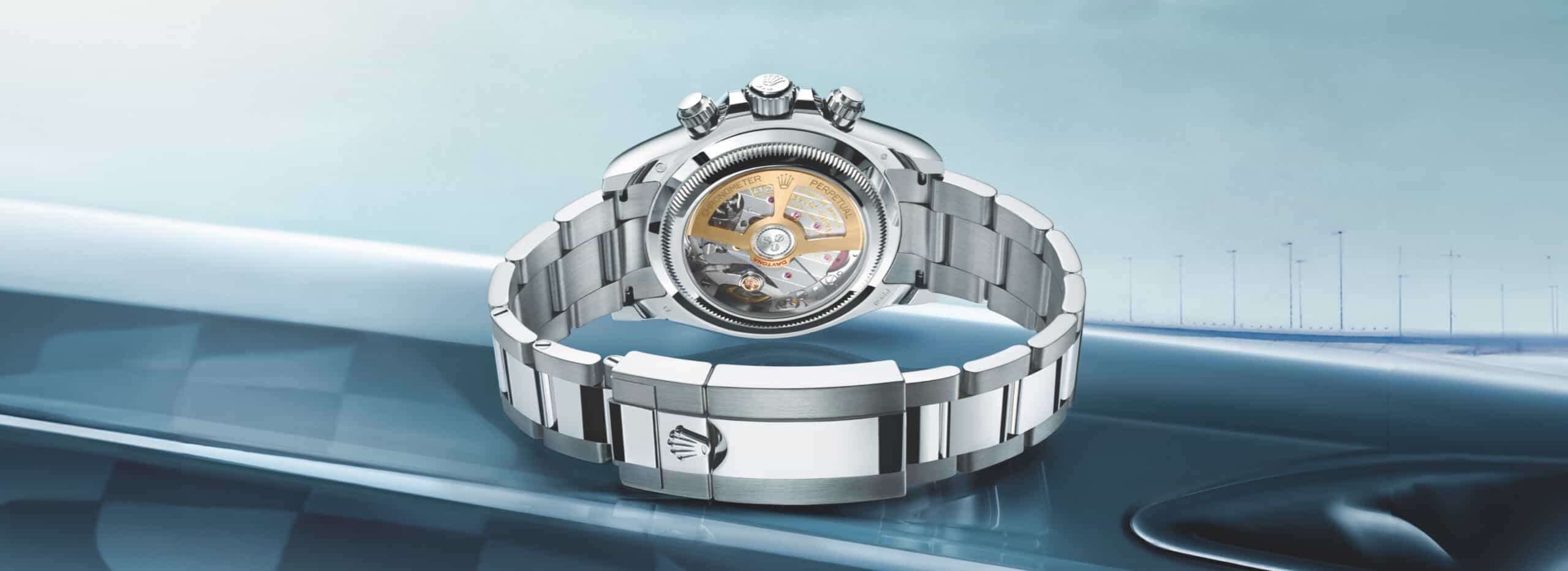 Der Gehäuseboden der Rolex Cosmograph Daytona bei Juwelier S.M.Wild