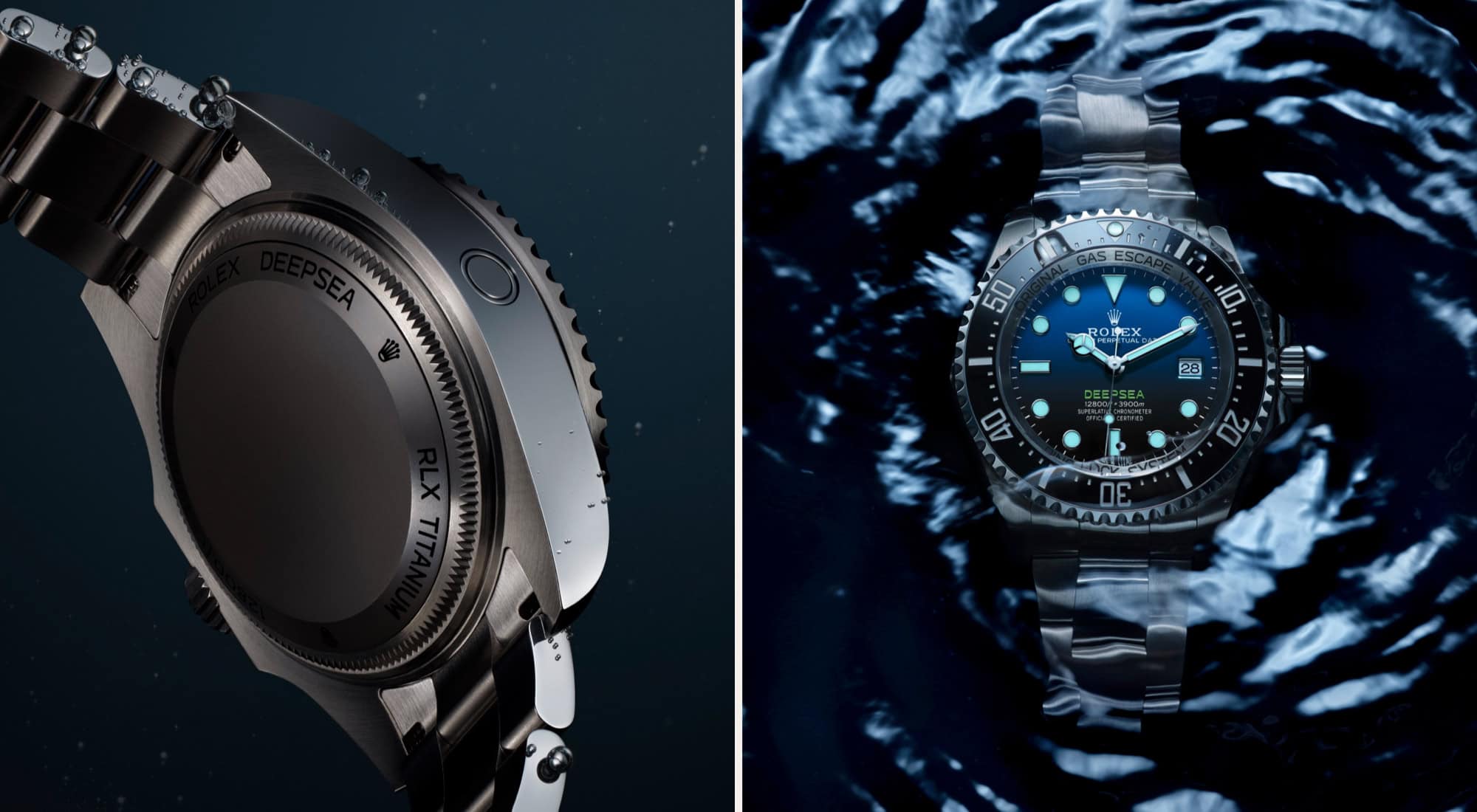 Gehäuseboden und Heliumventil der Rolex Deepsea bei Juwelier S.M.Wild