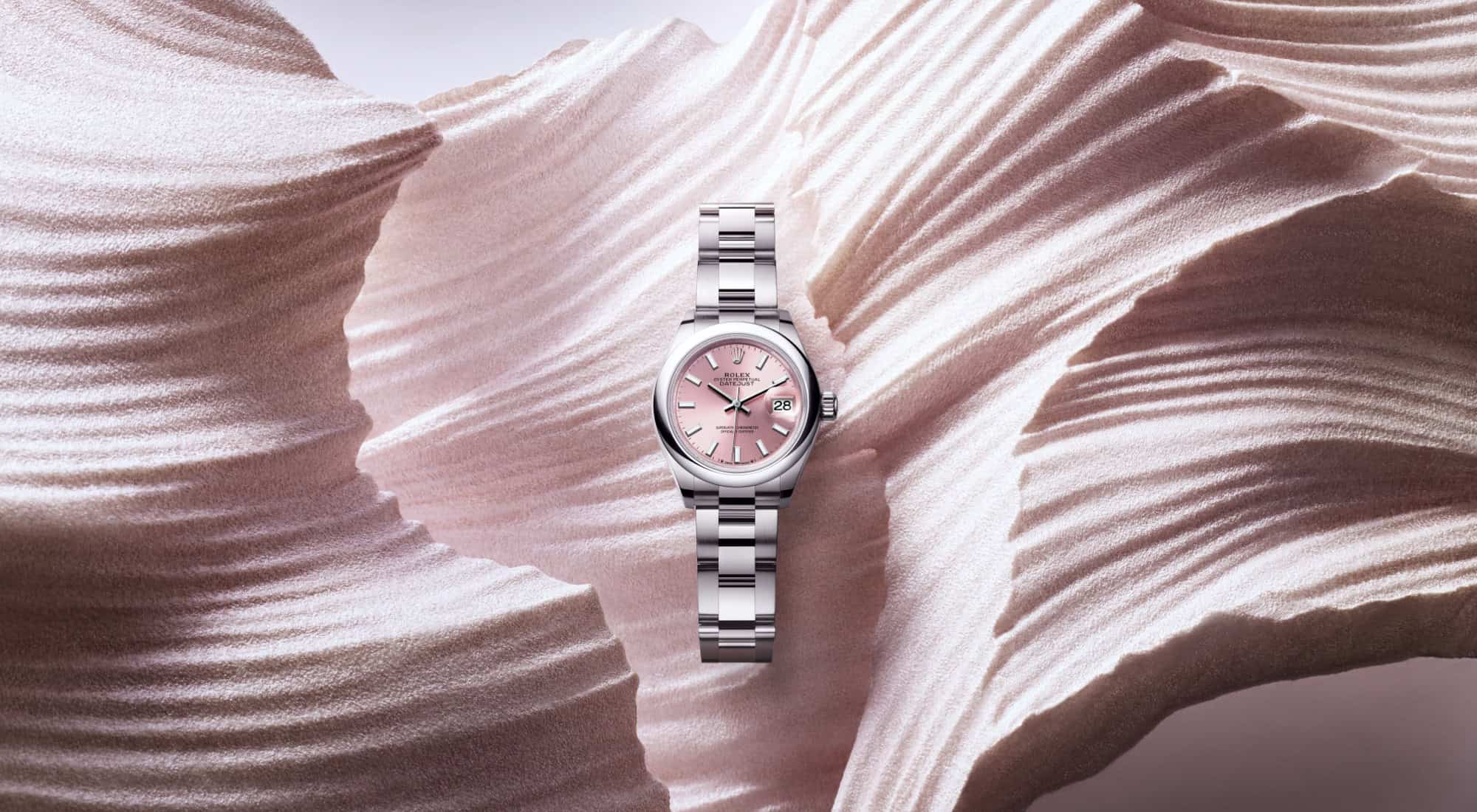 Die Rolex Oyster Perpertual Lady-Datejust mit rosa Zifferblatt bei Juwelier S.M.Wild