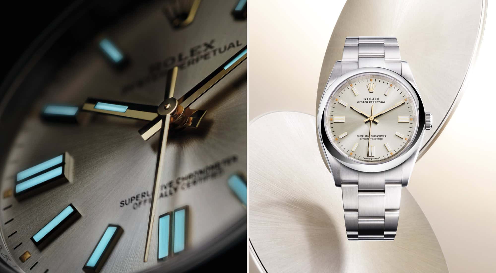 Die Rolex Oyster Perpertual mit leuchtendem Index bei Juwelier S.M.Wild