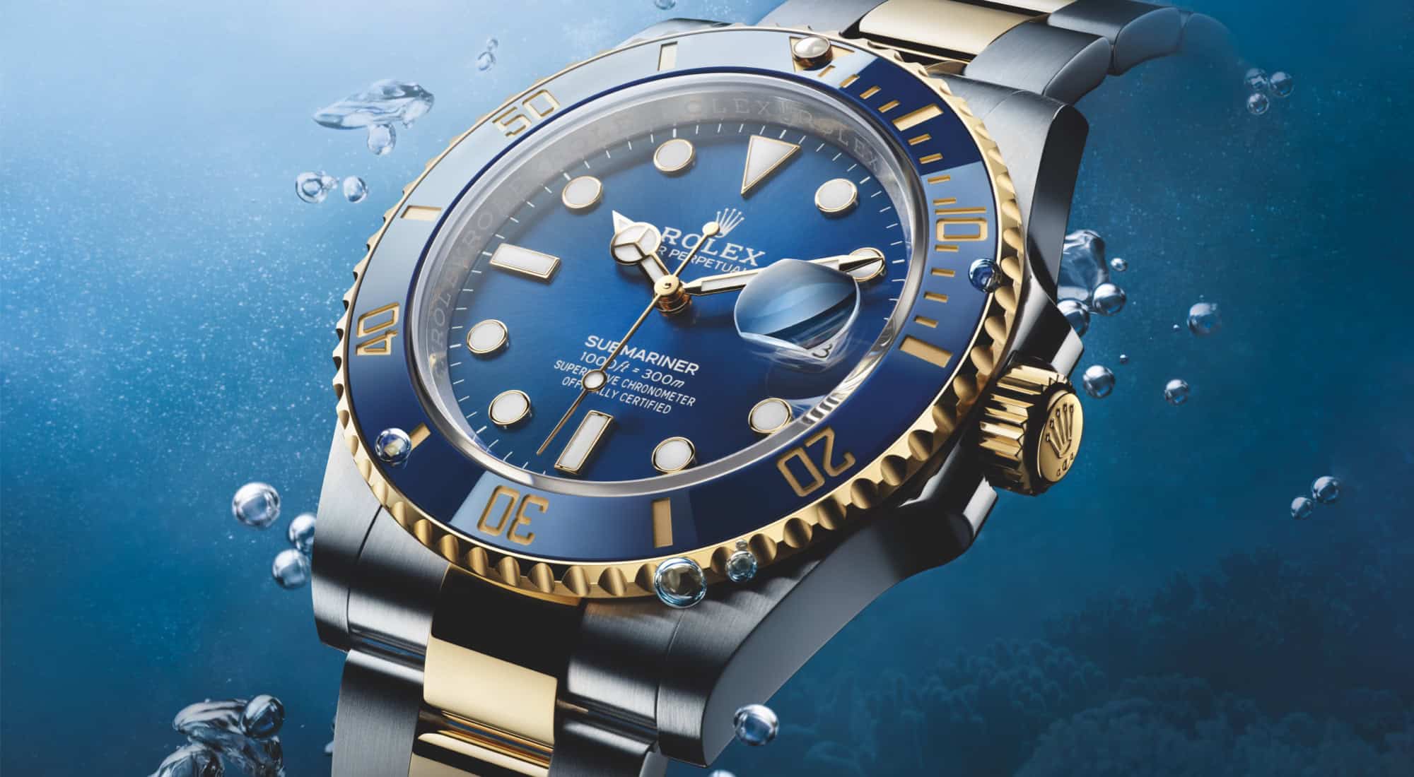 Die Rolex Oyster Perpetual Submariner unter Wasser